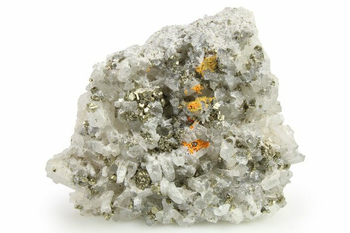 Quartz and Pyrite Crystal Cluster with Orpiment - Peru #271514